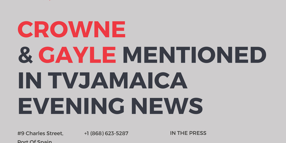 Dr Emir Crowne and Matthew Gayle mentioned in TVJamaica Evening News