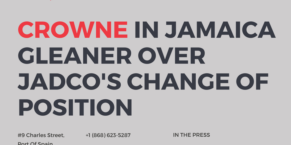 Dr Emir Crowne in Jamaica Gleaner over JADCO's change in position