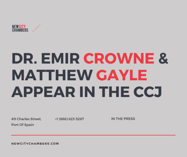 Dr. Emir Crowne and Matthew Gayle appear pin the Caribbean Court of Justice