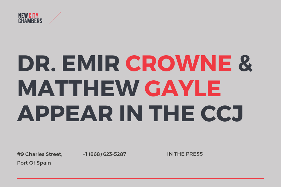 Dr. Emir Crowne and Matthew Gayle appear pin the Caribbean Court of Justice