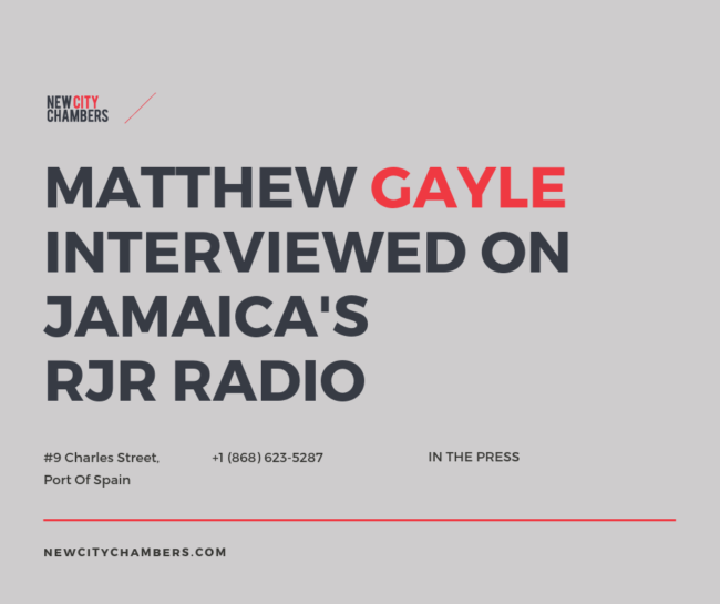Matthew Gayle Interviewed On Jamaica's RJR Radio
