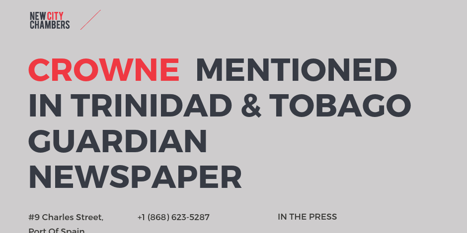 Dr Emir Crowne Mentioned in Trinidad & Tobago Guardian Newspaper