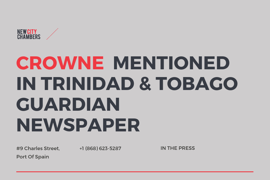 Dr Emir Crowne Mentioned in Trinidad & Tobago Guardian Newspaper