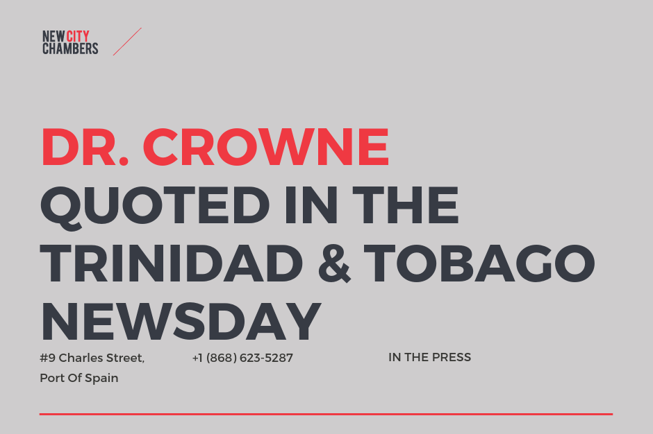 Dr Emir Crowne quoted in Trinidad and Tobago Newsday