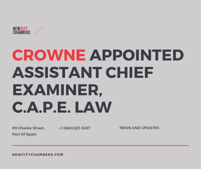 Dr. Emir Crowne appointed assistant chief examiner of C.A.P.E. law
