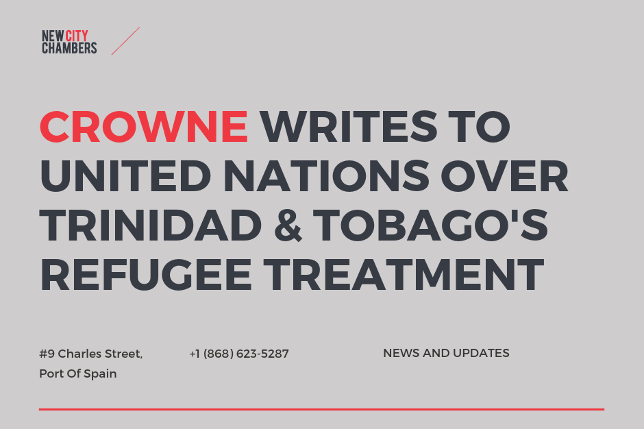 Crowne Writes to United Nations Over Trinidad and Tobago's Refugee treatment