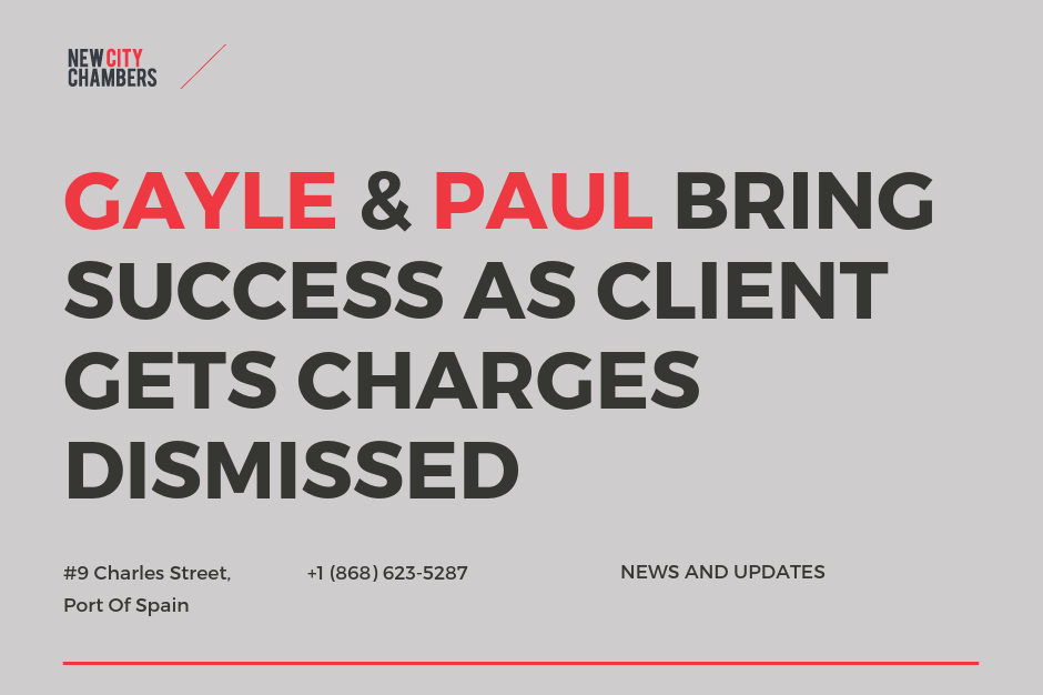 Matthew Gayle and Crystal Paul Bring Success As Client Gets Charges Dismissed