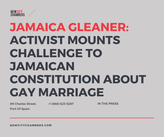 Jamaica Gleaner: Activist Mounts Challenge To Jamaican Constitution About Gay Marriage