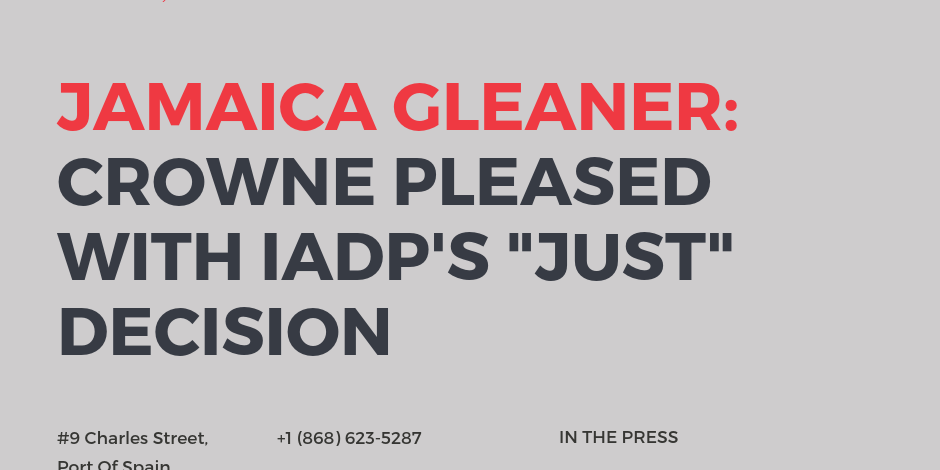 Dr Emir Crowne Pleased With IADP's "Just" Decision