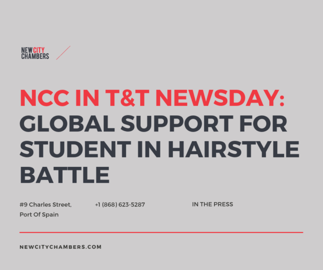 New City Chambers' Jason Jones in T&T Newsday: Global Support for Student in Hairstyle Battle