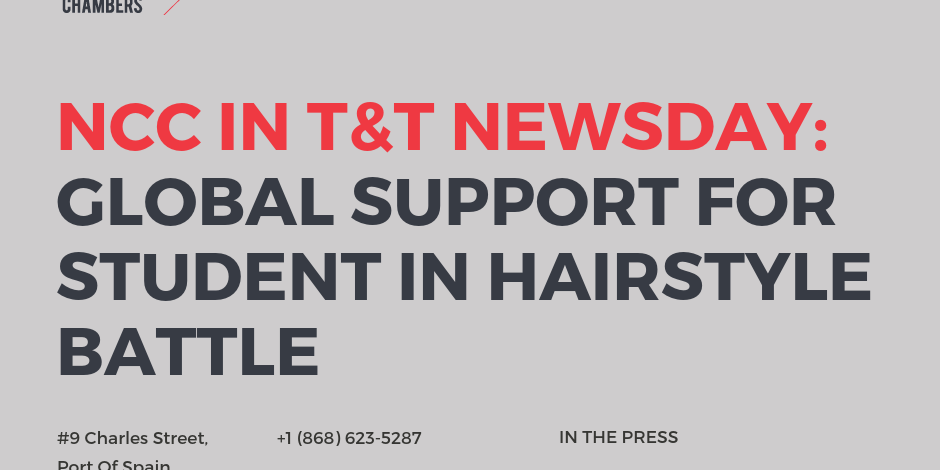 New City Chambers' Jason Jones in T&T Newsday: Global Support for Student in Hairstyle Battle