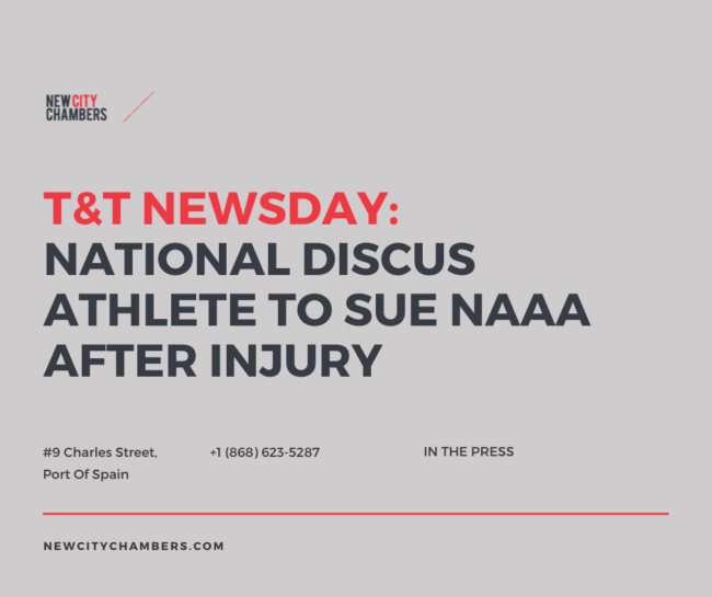 T&T NEWSDAY: NatIONAl discus athlete to sue NAAA after injury