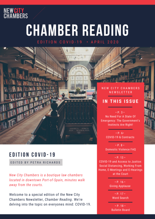 Front page of the New City Chambers COVID-19 Newsletter