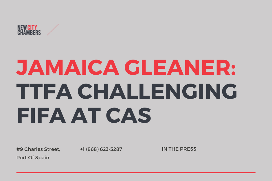 JAMAICA GLEANER:  TTFA Challenging FIFA At CAS