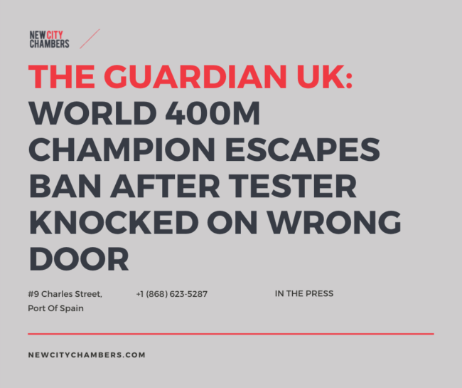 The Guardian UK: World 400m champion escapes ban after tester knocked on wrong door