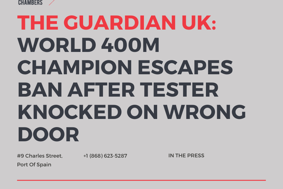 The Guardian UK: World 400m champion escapes ban after tester knocked on wrong door