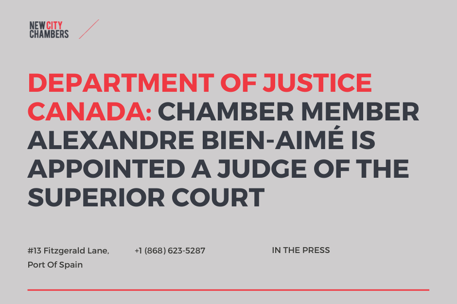 Chamber Member, Alexandre Bien-Aimé, Is Appointed A Judge Of The Superior Court